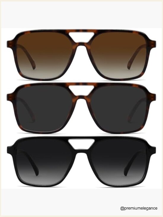 Unisex Retro Aviator Sunglasses Plastic Frame UV400 Protection Gradient Lenses
